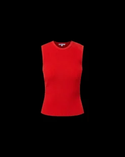 Veronica Beard Tops|Sweaters*Sid Sleeveless Crew-Neck Pullover in Red Poppy