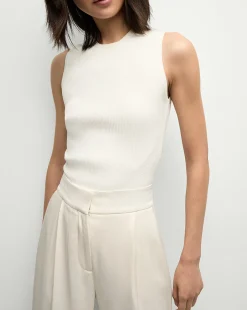 Veronica Beard Tops|Sweaters*Sid Sleeveless Crew-Neck Pullover in White Off-White