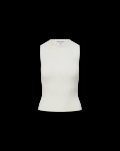 Veronica Beard Tops|Sweaters*Sid Sleeveless Crew-Neck Pullover in White Off-White