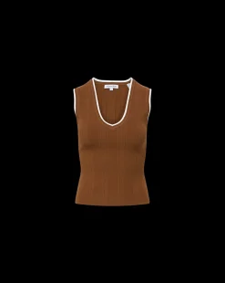 Veronica Beard Tops|Sweaters*Sid Sleeveless Pullover in Deep Ochre DeepOchre