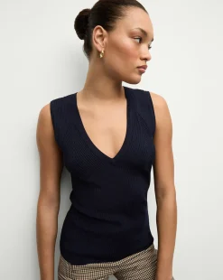 Veronica Beard Tops|Sweaters*Sid V-Neck Sleeveless Pullover in Navy