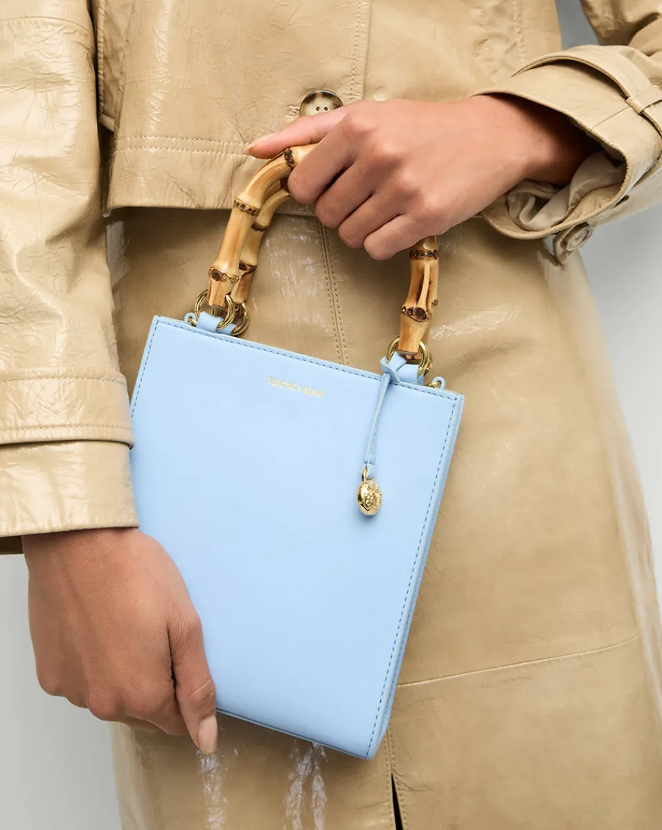 Veronica Beard Crossbody Bags|The Gift Guide*Small Bamboo-Handle Shopper Bag in Light Blue LightBlue