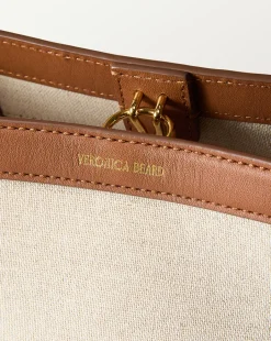 Veronica Beard Crossbody Bags*Small Canvas Feedbag in Cream Linen & Tan NaturalLinen/Hazelwood