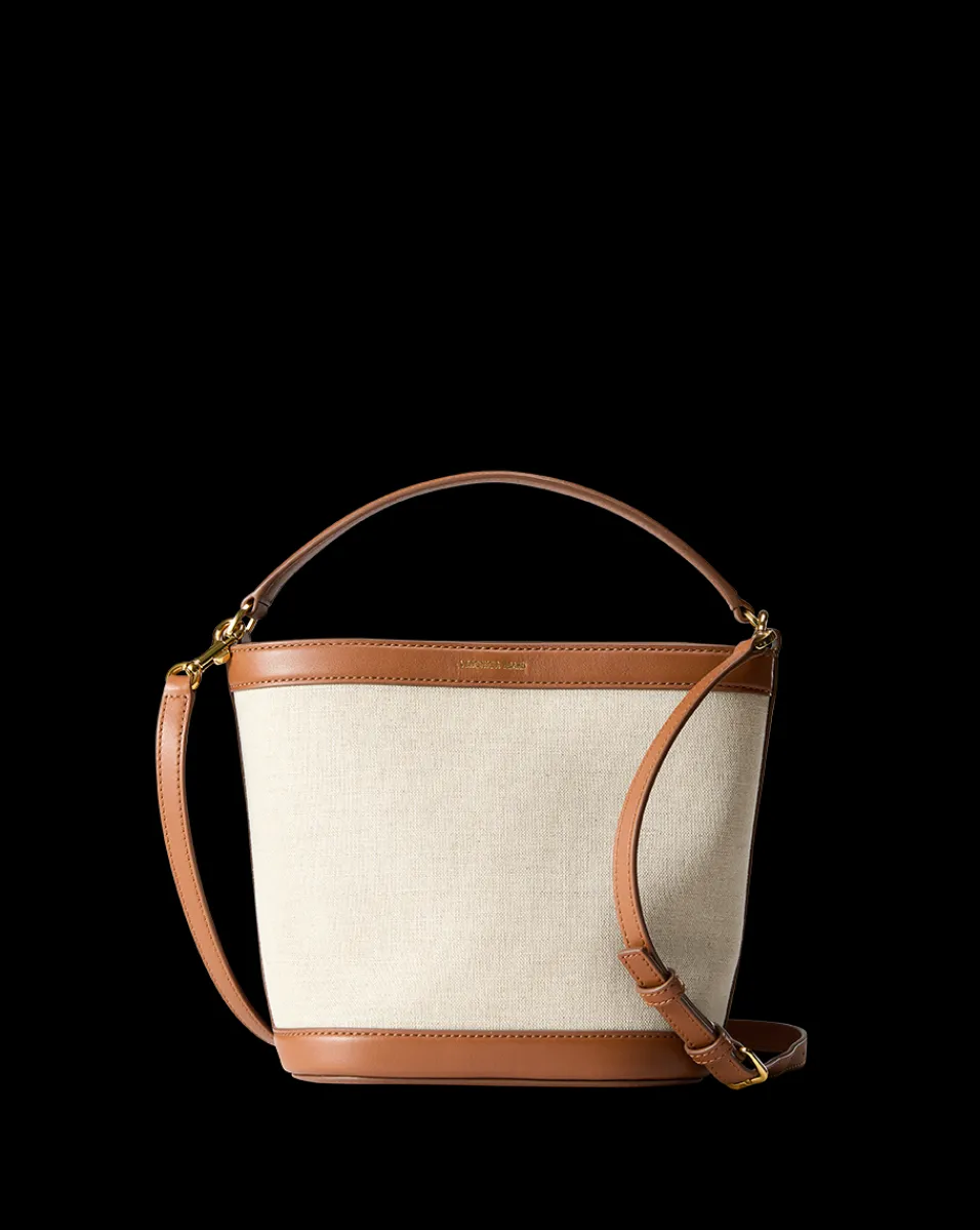 Veronica Beard Crossbody Bags*Small Canvas Feedbag in Cream Linen & Tan NaturalLinen/Hazelwood