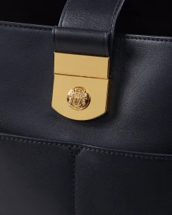 Veronica Beard Shoulder Bags|The Gift Guide*Small Crest Lock Bucket Bag in Navy