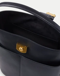 Veronica Beard Shoulder Bags|The Gift Guide*Small Crest Lock Bucket Bag in Navy