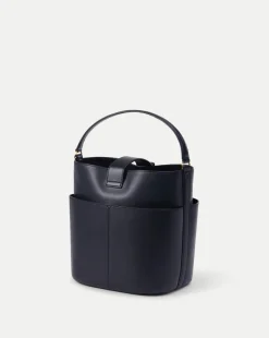 Veronica Beard Shoulder Bags|The Gift Guide*Small Crest Lock Bucket Bag in Navy
