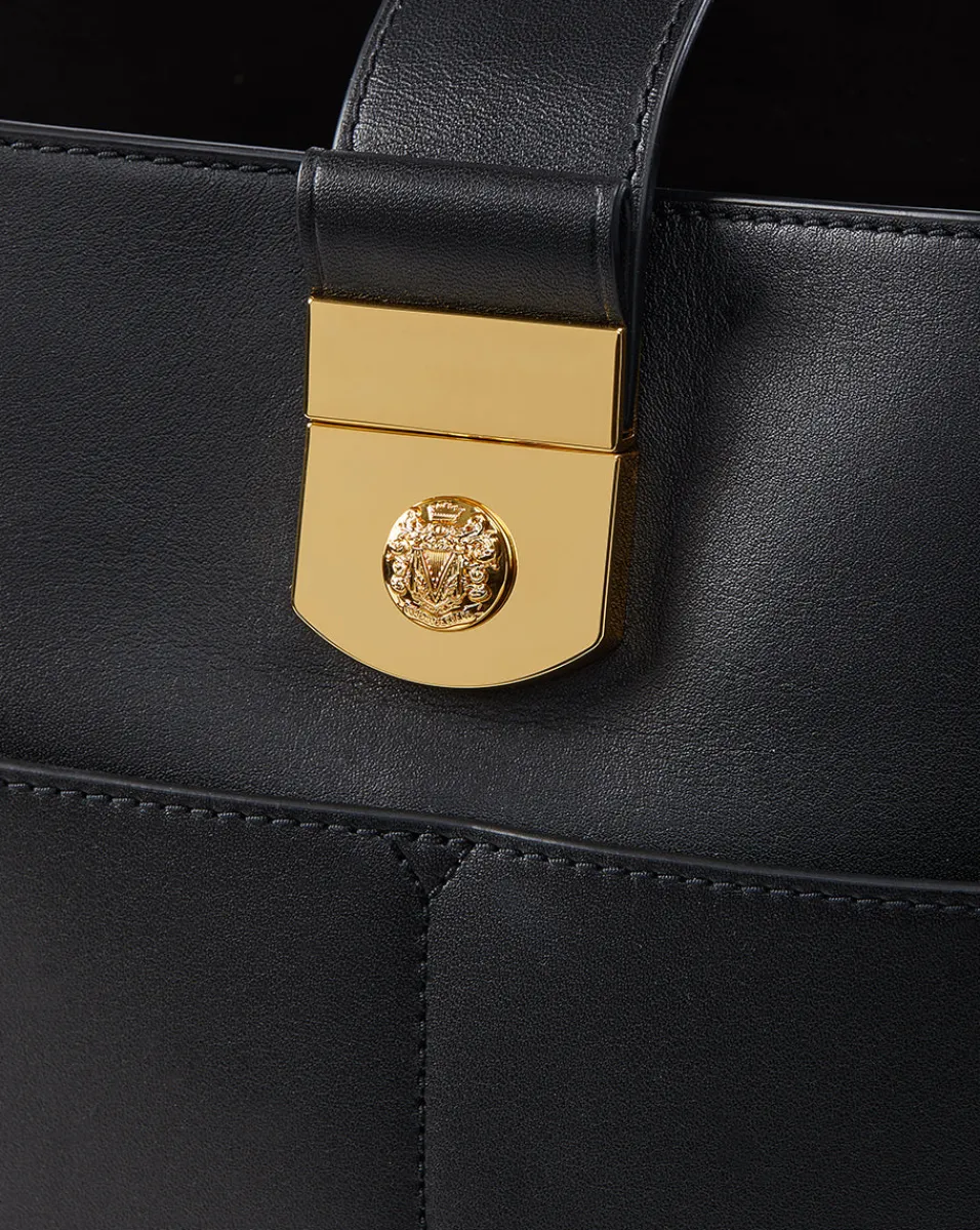 Veronica Beard Shoulder Bags|The Gift Guide*Small Crest Lock Bucket Bag in Black