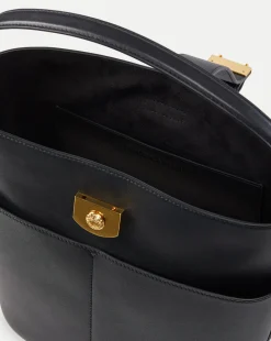 Veronica Beard Shoulder Bags|The Gift Guide*Small Crest Lock Bucket Bag in Black
