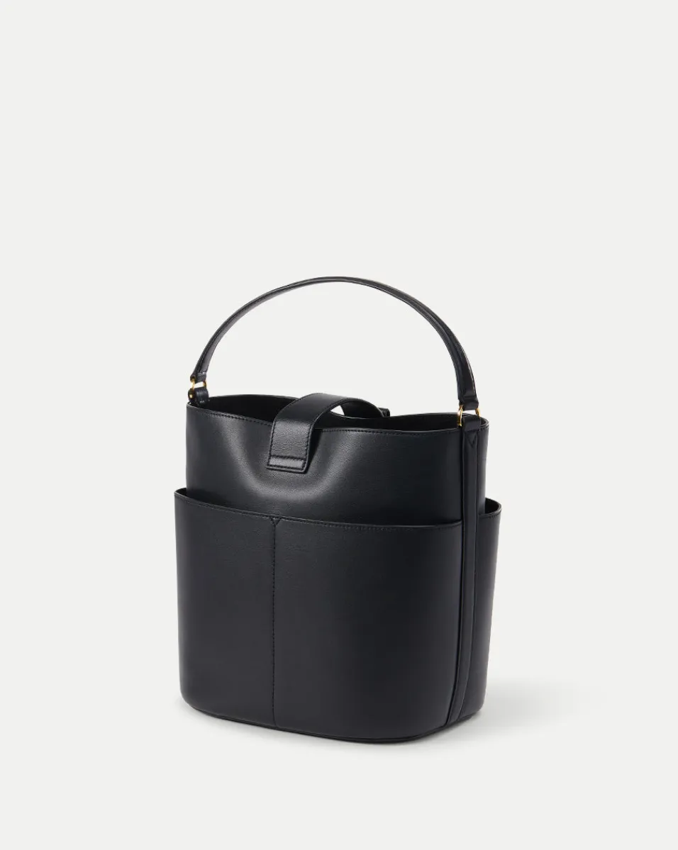 Veronica Beard Shoulder Bags|The Gift Guide*Small Crest Lock Bucket Bag in Black