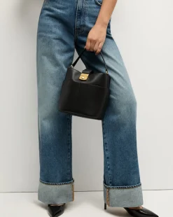 Veronica Beard Shoulder Bags|The Gift Guide*Small Crest Lock Bucket Bag in Black