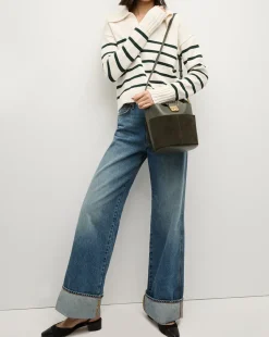 Veronica Beard Shoulder Bags|The Veronicas' Favorites*Small Crest Lock Suede Bucket Bag in Pine