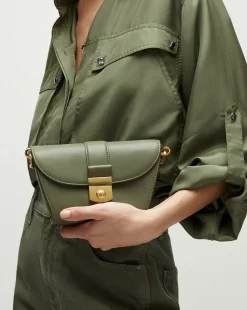 Veronica Beard Crossbody Bags*Small Crest Lock Trap Bag in Stone Army StoneArmy