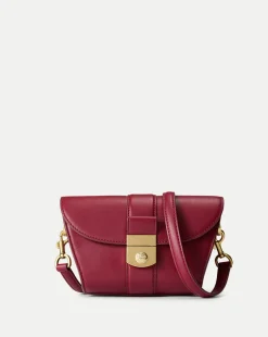 Veronica Beard Crossbody Bags|The Gift Guide*Small Crest Lock Trap Bag in Burgundy Oxblood