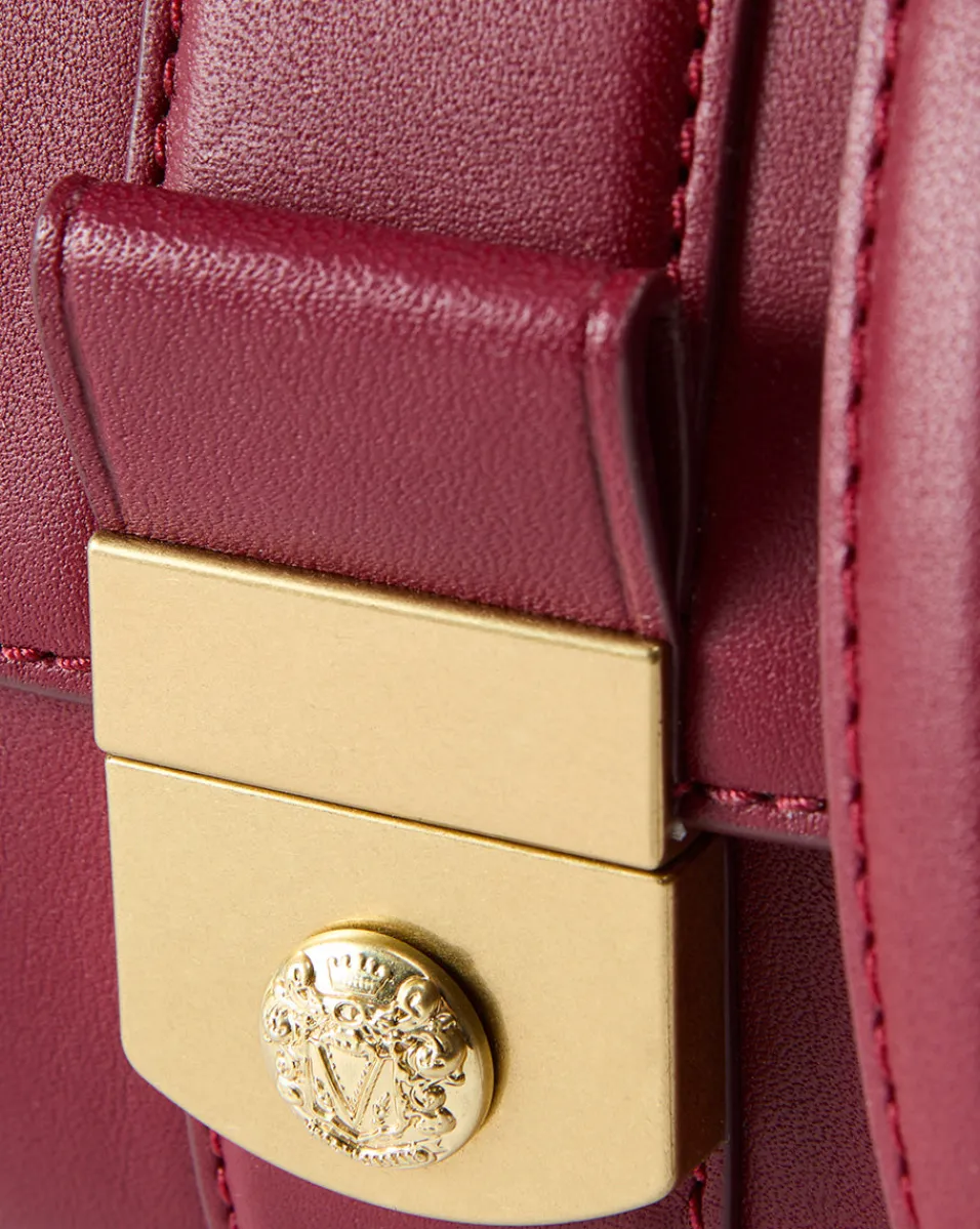Veronica Beard Crossbody Bags|The Gift Guide*Small Crest Lock Trap Bag in Burgundy Oxblood