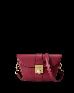 Veronica Beard Crossbody Bags|The Gift Guide*Small Crest Lock Trap Bag in Burgundy Oxblood
