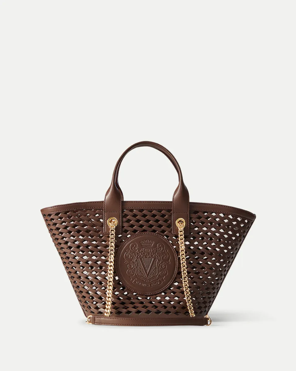 Veronica Beard Shoulder Bags|Tote Bags*Small Crest Market Tote in Dark Brown DarkBrown