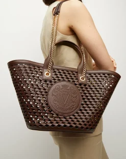 Veronica Beard Shoulder Bags|Tote Bags*Small Crest Market Tote in Dark Brown DarkBrown