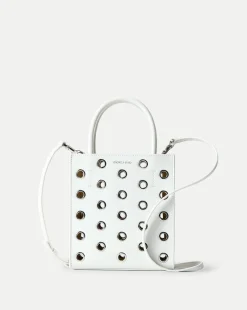 Veronica Beard Crossbody Bags|The Gift Guide*Small Grommet Shopper in Off-White Off-White/Silver