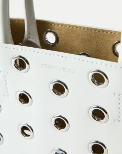 Veronica Beard Crossbody Bags|The Gift Guide*Small Grommet Shopper in Off-White Off-White/Silver