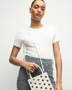 Veronica Beard Crossbody Bags|The Gift Guide*Small Grommet Shopper in Off-White Off-White/Silver