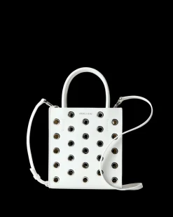 Veronica Beard Crossbody Bags|The Gift Guide*Small Grommet Shopper in Off-White Off-White/Silver