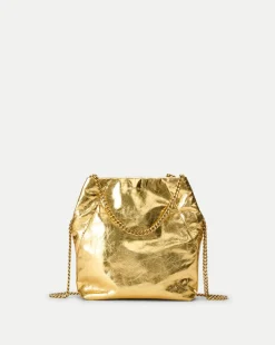 Veronica Beard Crossbody Bags|Party Dressing*Small Metallic Slouch Shoulder Bag in Antique Gold AntiqueGold