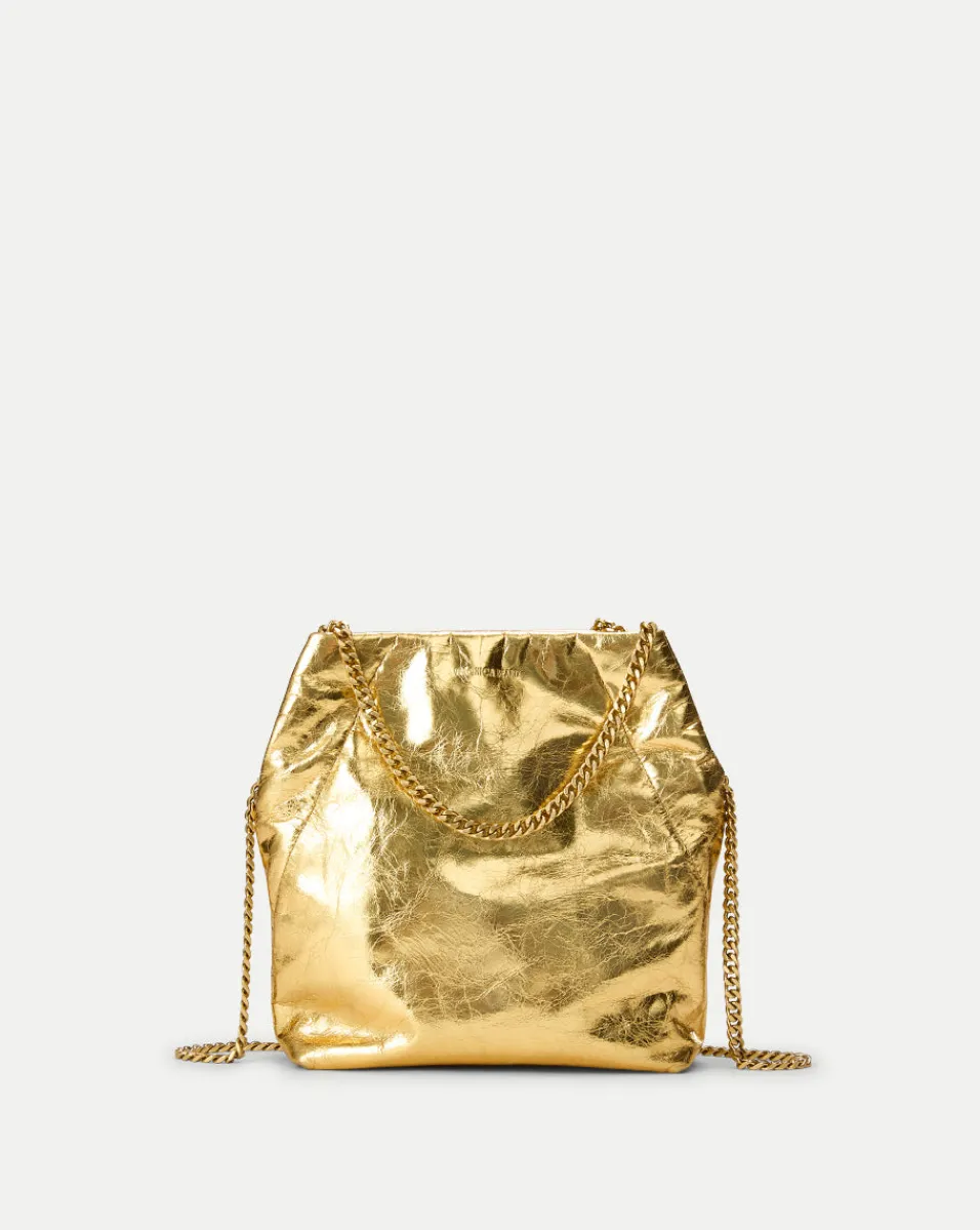Veronica Beard Crossbody Bags|Party Dressing*Small Metallic Slouch Shoulder Bag in Antique Gold AntiqueGold