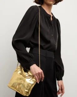 Veronica Beard Crossbody Bags|Party Dressing*Small Metallic Slouch Shoulder Bag in Antique Gold AntiqueGold