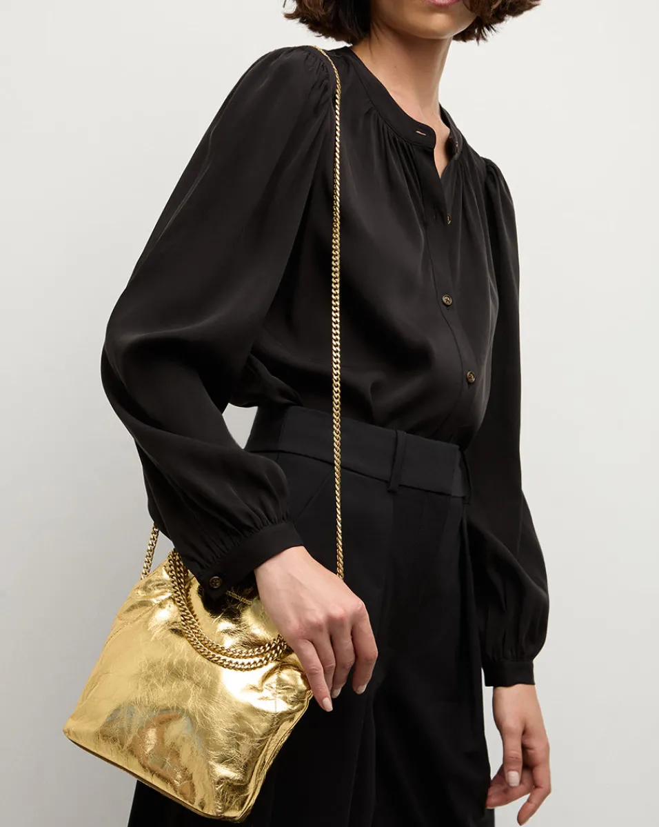 Veronica Beard Crossbody Bags|Party Dressing*Small Metallic Slouch Shoulder Bag in Antique Gold AntiqueGold