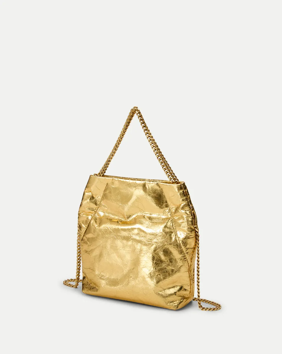 Veronica Beard Crossbody Bags|Party Dressing*Small Metallic Slouch Shoulder Bag in Antique Gold AntiqueGold