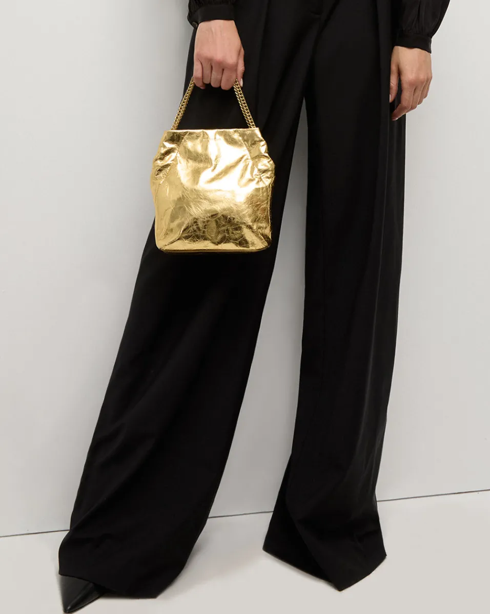 Veronica Beard Crossbody Bags|Party Dressing*Small Metallic Slouch Shoulder Bag in Antique Gold AntiqueGold
