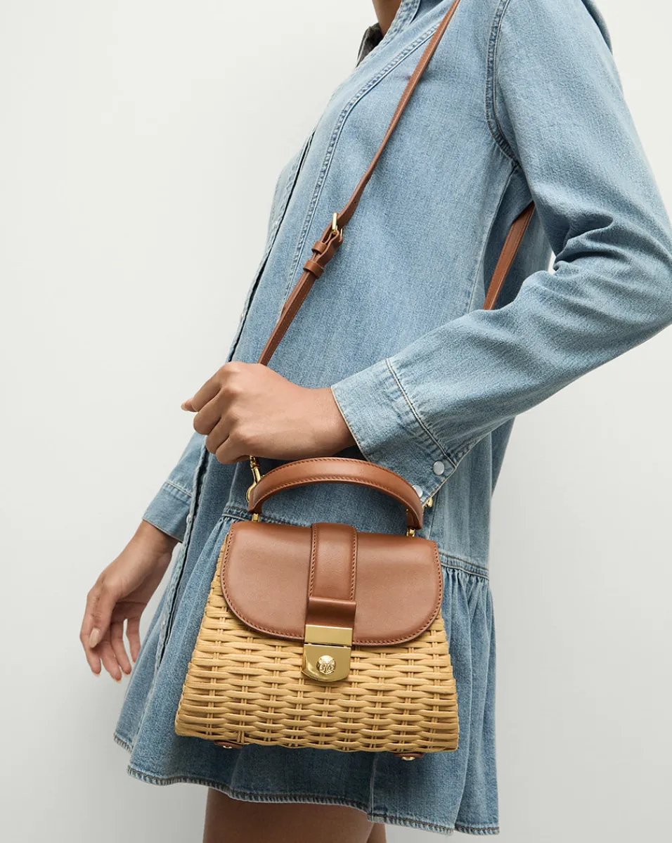 Veronica Beard Crossbody Bags|The Gift Guide*Small Wicker Avenue Bag in Tan | Woven Bag Hazelwood