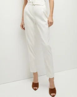 Veronica Beard Pants*Sofia Stretch-Linen Pant in Off-White