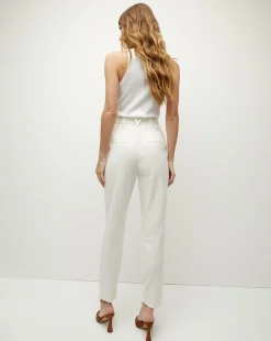 Veronica Beard Pants*Sofia Stretch-Linen Pant in Off-White