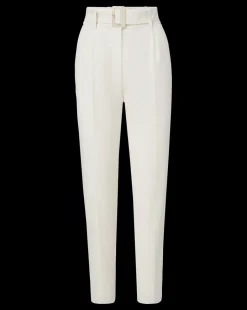 Veronica Beard Pants*Sofia Stretch-Linen Pant in Off-White