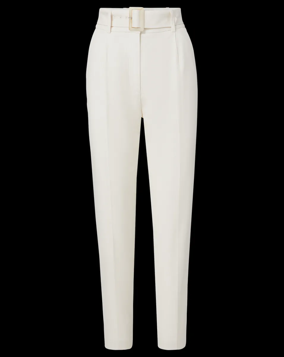 Veronica Beard Pants*Sofia Stretch-Linen Pant in Off-White