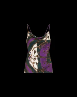 Veronica Beard Tops|The Veronicas' Favorites*Sola Silk Tank Top in Green & Purple PineMulti