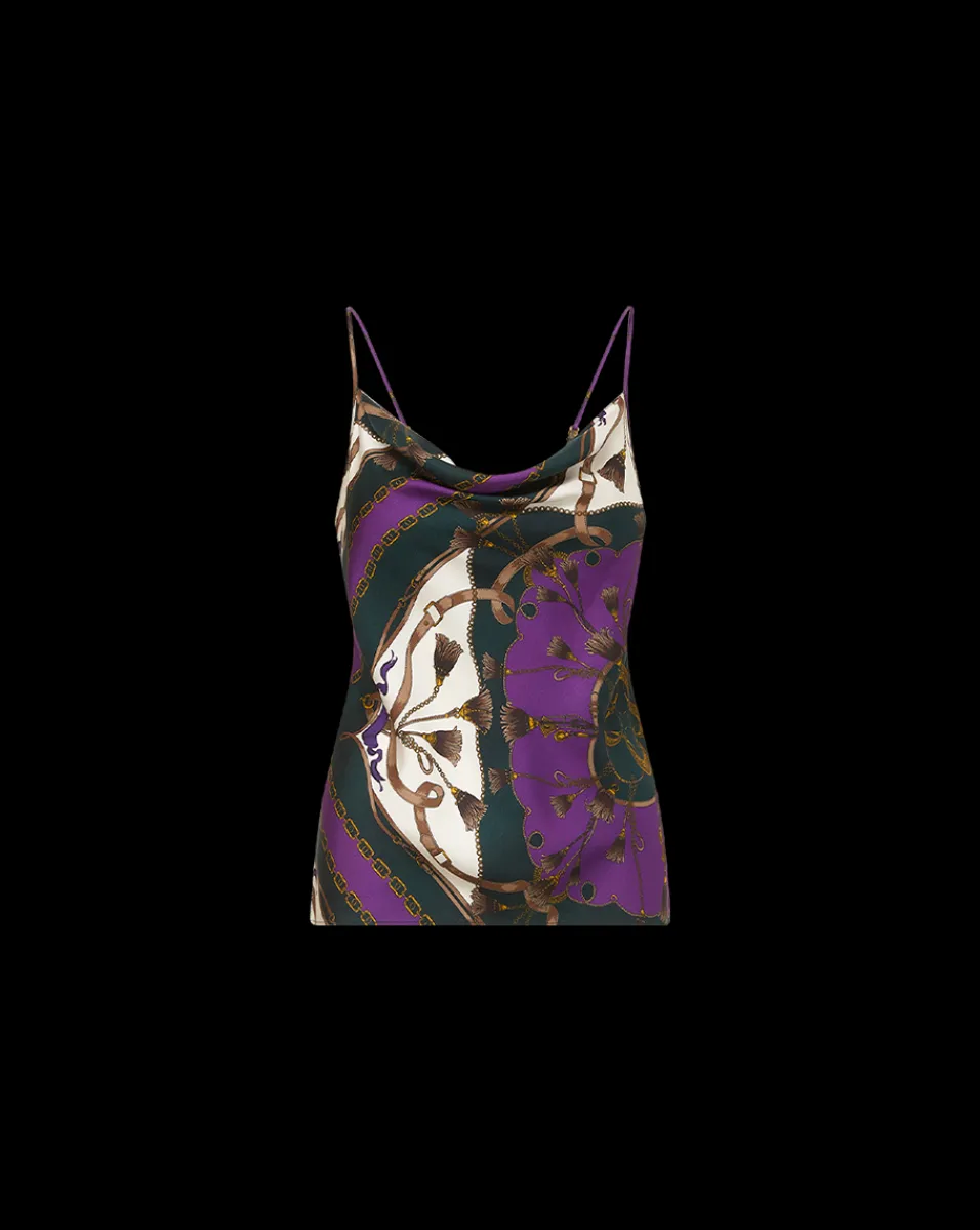 Veronica Beard Tops|The Veronicas' Favorites*Sola Silk Tank Top in Green & Purple PineMulti