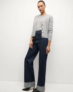 Veronica Beard Sweaters|Tops*Solene Cashmere Cardigan in Heather Grey HeatherGrey