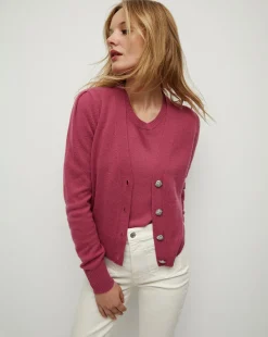 Veronica Beard Sweaters|Tops*Solene Raspberry Cashmere Cardigan SoftRaspberry