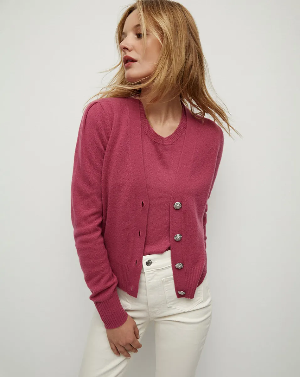 Veronica Beard Sweaters|Tops*Solene Raspberry Cashmere Cardigan SoftRaspberry