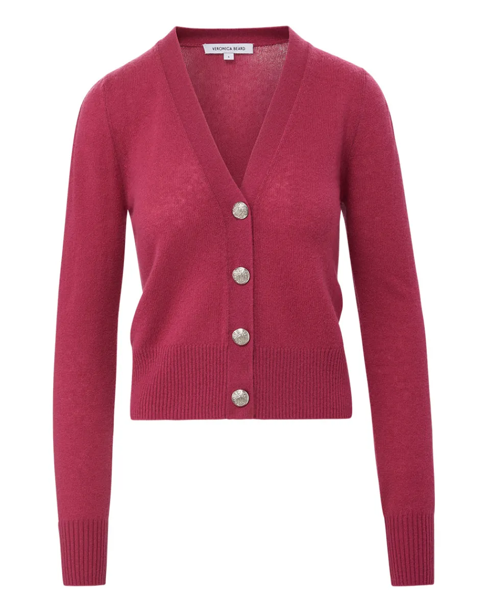 Veronica Beard Sweaters|Tops*Solene Raspberry Cashmere Cardigan SoftRaspberry