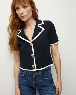 Veronica Beard Jackets & Outerwear|Tops*Stovall Knit Jacket in Navy