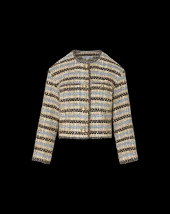 Veronica Beard Jackets & Outerwear|Matching Sets*Sumira Metallic Tweed Jacket in Blue/Ivory