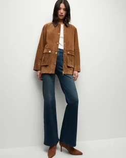 Veronica Beard Jackets & Outerwear|The Veronicas' Favorites*Suz Suede Dickey Chore Coat in Tan Whisky