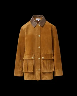 Veronica Beard Jackets & Outerwear|The Veronicas' Favorites*Suz Suede Dickey Chore Coat in Tan Whisky