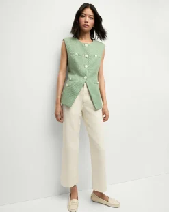 Veronica Beard Tops|Matching Sets*Tamara Vest in Lemongrass/Dove
