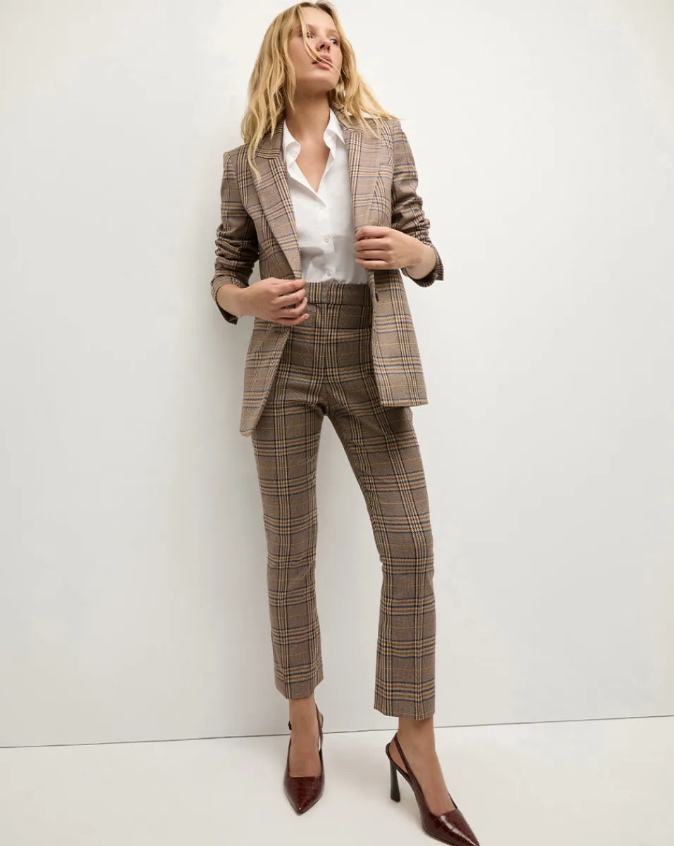 Veronica Beard Pants|Matching Sets*Tani High Waisted Plaid Pant in Brown Check RussetMulti