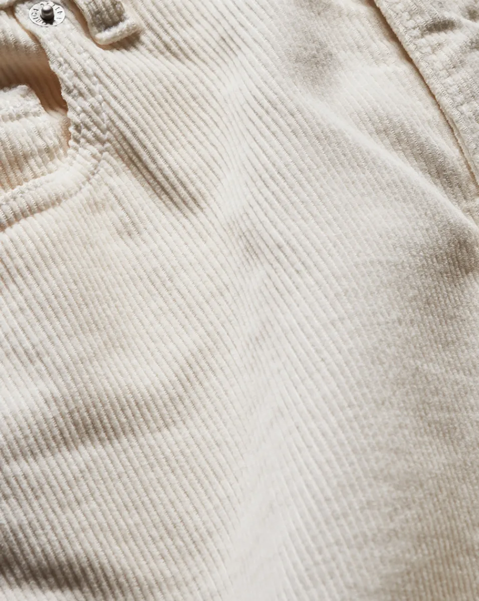 Veronica Beard Jeans|Pants*Taylor Cropped Corduroy Wide-Leg Pant in White Ecru